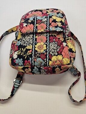 Vera Bradley Backpack Bag Retired Multi Color Floral 9 x 11 x 4 EUC